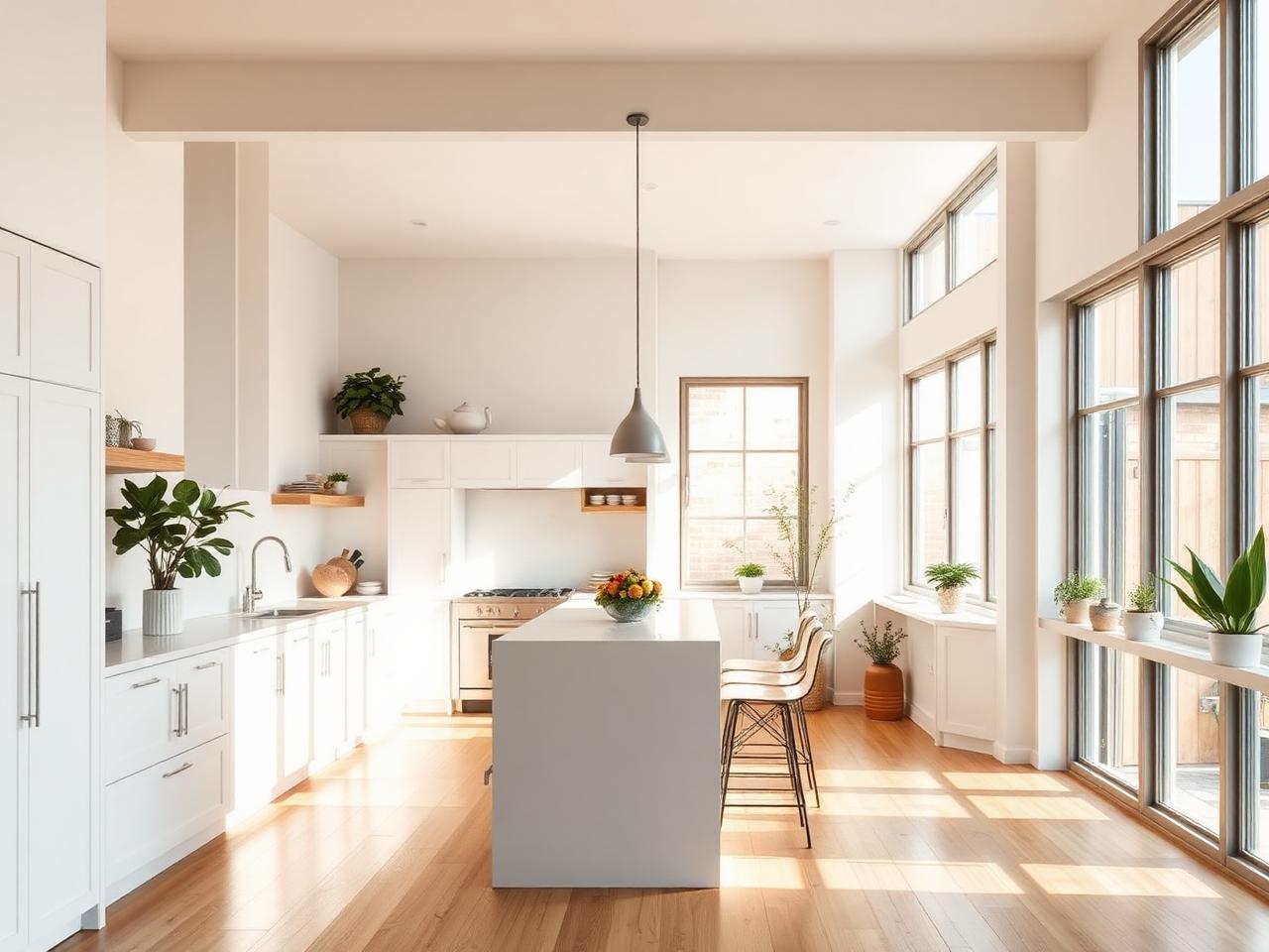 Bright modern kitchen of a new home